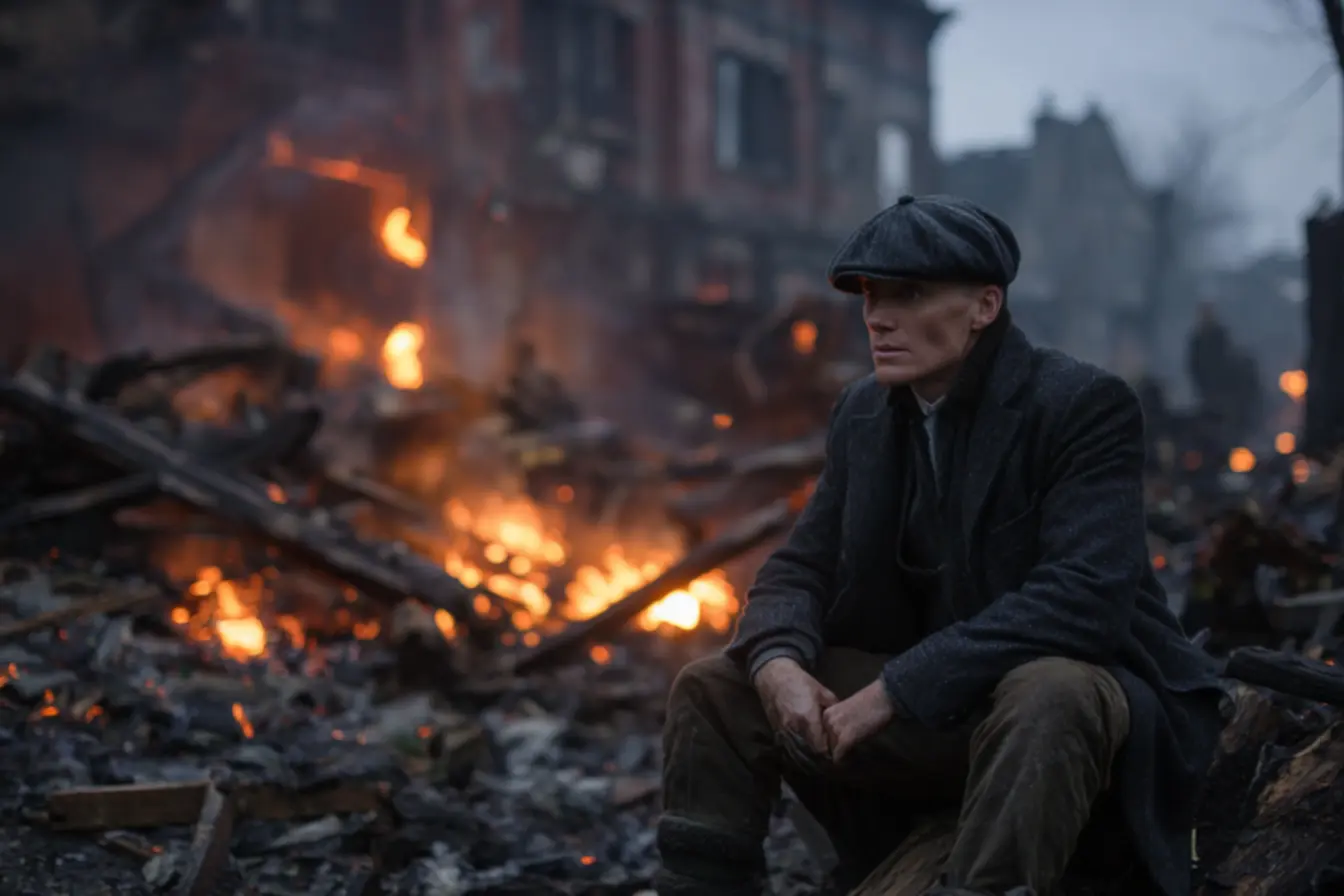 Thomas Shelby e a gangue Peaky Blinders reunidos para um novo desafio, iniciando a análise de Peaky Blinders no filme.