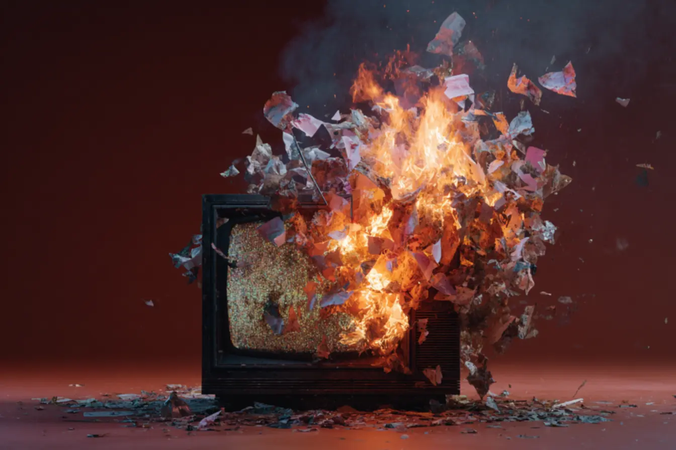 Mãos digitando em um laptop, com um roteiro na tela, representando o processo criativo e seus desafios