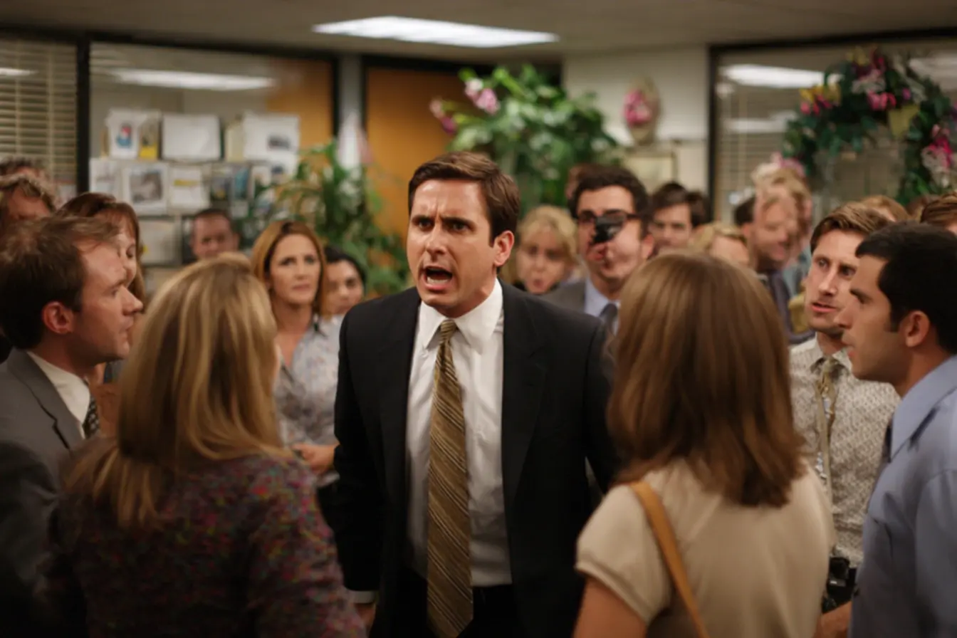 Michael Scott em estado de negação após a quebra do respeito de Stanley, um momento crucial para sua liderança