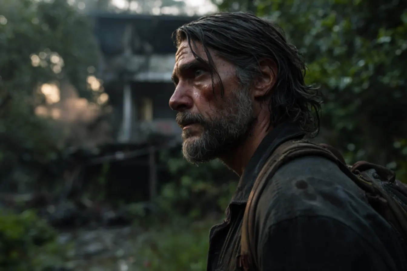 Ellie e Dina em um momento de carinho e apoio, contrastando com a escuridão da vingança em The Last of Us.