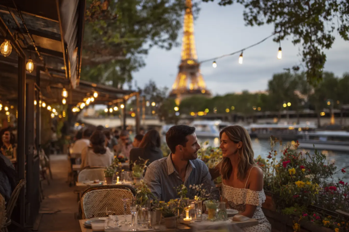 Torre Eiffel ao pôr do sol