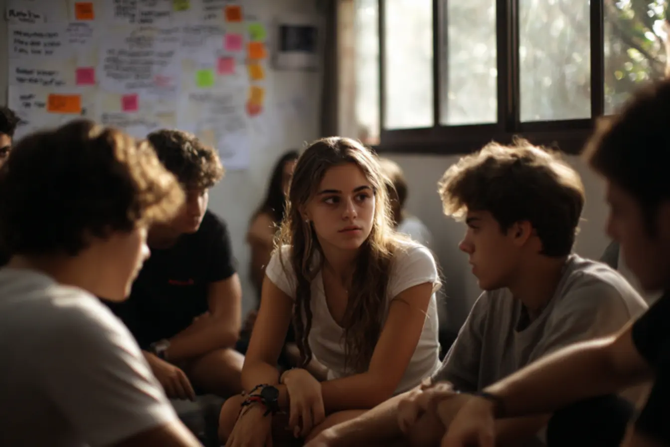 Cena do filme As Vantagens de Ser Invisível mostrando os personagens em um momento emocional