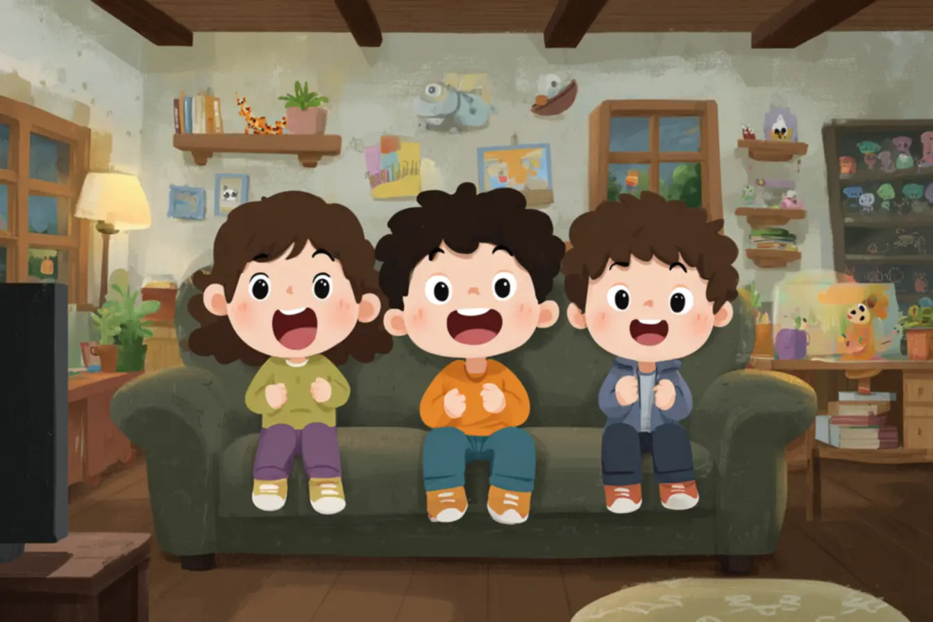 Crianças assistindo séries