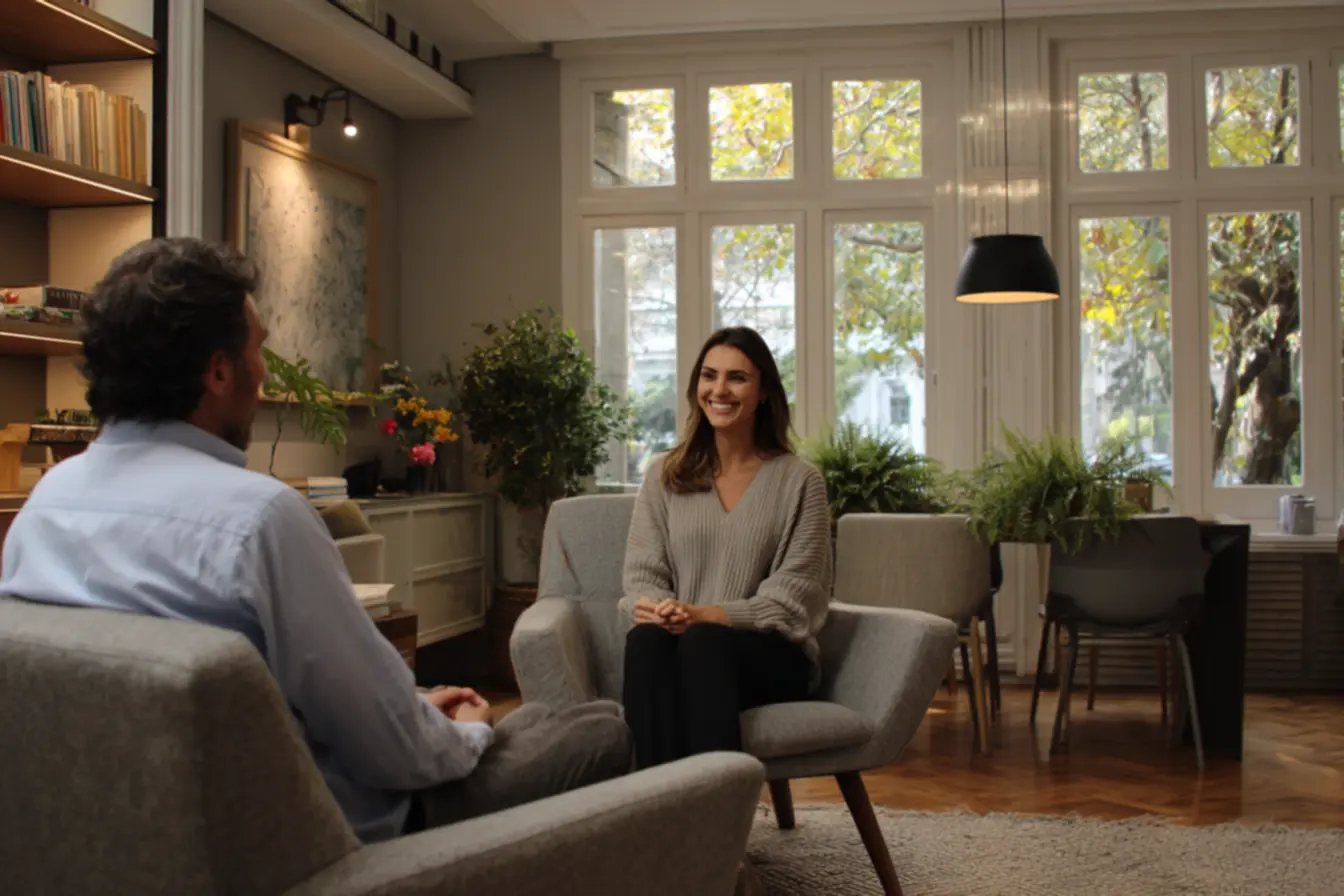 Cena da série 'Seus Amigos e Vizinhos' com Andrew Cooper