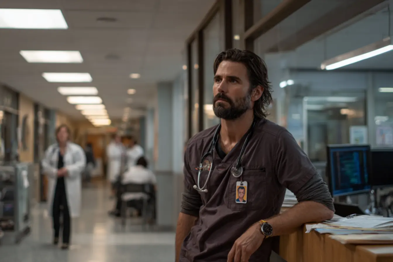 Ainda da série The Pitt mostrando a pressão no hospital